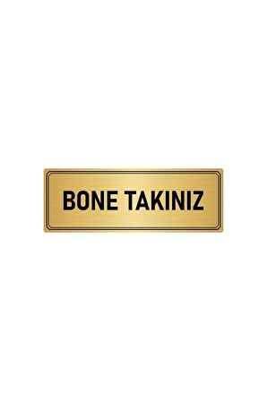 Metal Yönlendirme Levhası, Departman Kapı Isimliği Bone Takınız 7x20 Cm Altın Renk