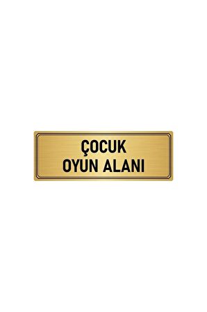 Metal Yönlendirme Levhası, Departman Kapı Isimliği Çocuk Oyun Alanı 7x20 Cm Altın Renk