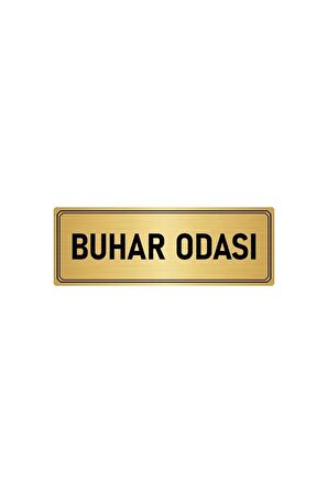 Metal Yönlendirme Levhası, Departman Kapı Isimliği Buhar Odası 7x20 Cm Altın Renk