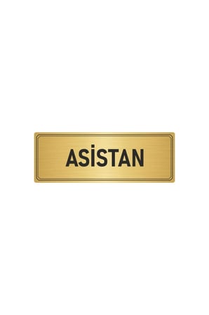 Metal Yönlendirme Levhası, Departman Kapı Isimliği Asistan 7x20 Cm Altın Renk