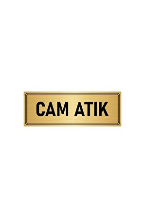 Metal Yönlendirme Levhası, Departman Kapı Isimliği Cam Atık 7x20 Cm Altın Renk