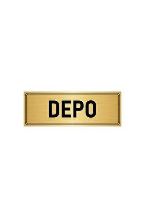 Metal Yönlendirme Levhası, Departman Kapı Isimliği Depo 7x20 Cm Altın Renk