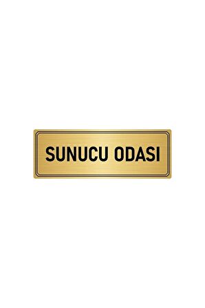 Metal Yönlendirme Levhası, Departman Kapı Isimliği Sunucu Odası 10x20 Cm Altın Renk