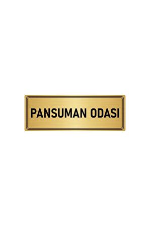 Metal Yönlendirme Levhası, Departman Kapı Isimliği Pansuman Odası 7x20 Cm Altın Renk