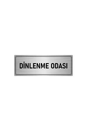 Metal Yönlendirme Levhası, Departman Kapı Isimliği Dinlenme Odası 7x20 Cm Gümüş Renk