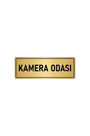 Metal Yönlendirme Levhası, Departman Kapı Isimliği Kemera Odası 7x20 Cm Altın Renk