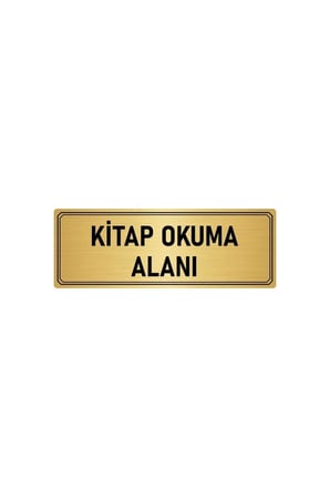 Metal Yönlendirme Levhası, Departman Kapı Isimliği Kitap Okuma Alanı 10x20 Cm Altın Renk