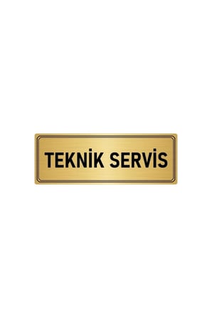 Metal Yönlendirme Levhası, Departman Kapı Isimliği Teknik Servis 7x20 Cm Altın Renk