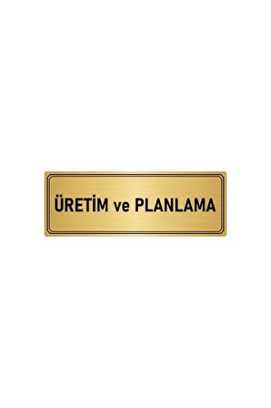 Metal Yönlendirme Levhası, Departman Kapı Isimliği Üretim Ve Planlama 10x20 Cm Altın Renk