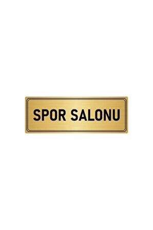 Metal Yönlendirme Levhası, Departman Kapı Isimliği Spor Salonu 5x20 Cm Altın Renk