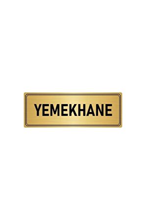 Metal Yönlendirme Levhası, Departman Kapı Isimliği Yemekhane 5x20 Cm Altın Renk