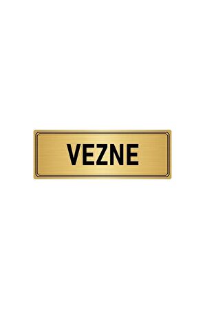 Metal Yönlendirme Levhası, Departman Kapı Isimliği Vezne 5x20 Cm Altın Renk