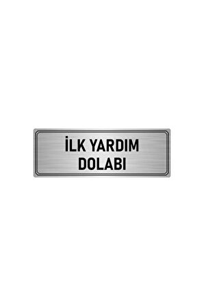 Metal Yönlendirme Levhası, Departman Kapı Isimliği Ilk Yardım Dolabı 5x20 Cm Gümüş Renk