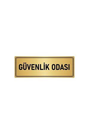 Metal Yönlendirme Levhası, Departman Kapı Isimliği Güvenlik Odası 5x20 Cm Altın Renk