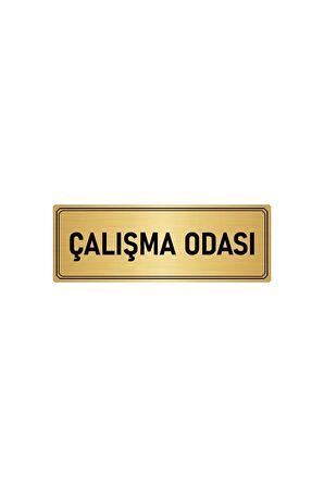 Metal Yönlendirme Levhası, Departman Kapı Isimliği Çalışma Odası 5x20 Cm Altın Renk