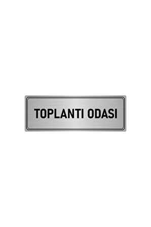 Metal Yönlendirme Levhası, Departman Kapı Isimliği Toplantı Odası 5x20 Cm Gümüş Renk