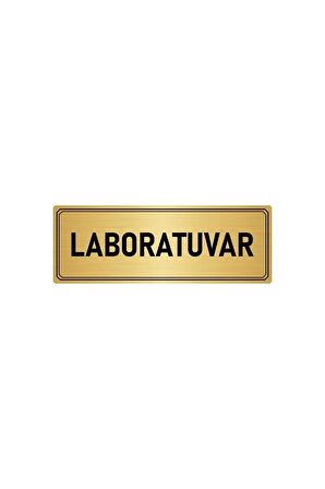 Metal Yönlendirme Levhası, Departman Kapı Isimliği Laboratuvar 5x20 Cm Altın Renk