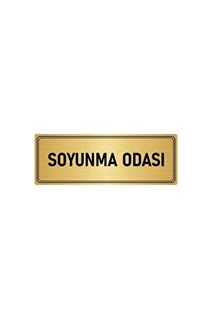 Metal Yönlendirme Levhası, Departman Kapı Isimliği Soyunma Odası 5x20 Cm Altın Renk