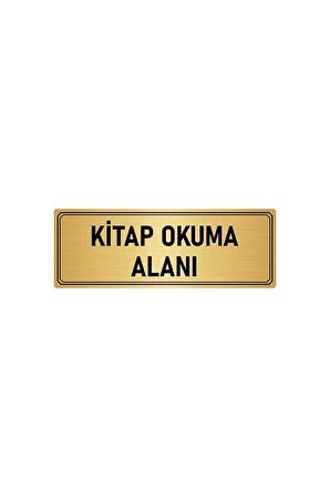 Metal Yönlendirme Levhası, Departman Kapı Isimliği Kitap Okuma Alanı 5x20 Cm Altın Renk