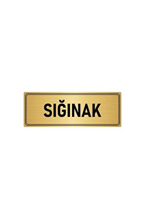 Metal Yönlendirme Levhası, Departman Kapı Isimliği Sığınak 5x20 Cm Altın Renk