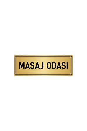 Metal Yönlendirme Levhası, Departman Kapı Isimliği Masaj Odası 5x20 Cm Altın Renk