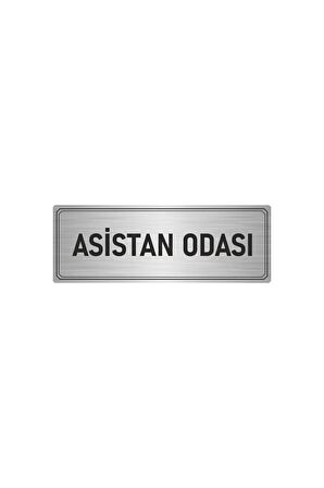Metal Yönlendirme Levhası, Departman Kapı Isimliği Asistan Odası 5x20 Cm Gümüş Renk