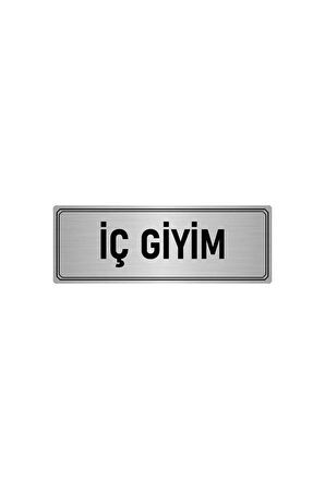 Metal Yönlendirme Levhası, Departman Kapı Isimliği Iç Giyim 5x20 Cm Gümüş Renk