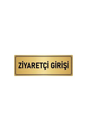 Metal Yönlendirme Levhası, Departman Kapı Isimliği Ziyaretçi Girişi 5x20 Cm Altın Renk