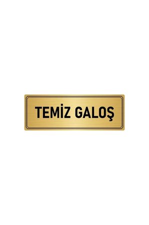 Metal Yönlendirme Levhası, Departman Kapı Isimliği Temiz Galoş 5x20 Cm Altın Renk