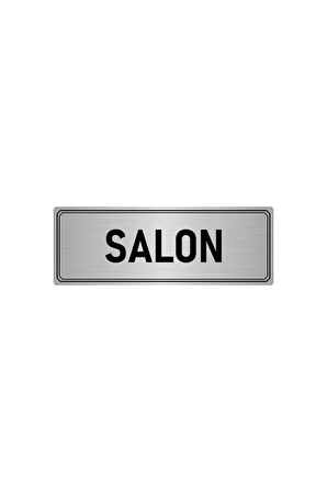 Metal Yönlendirme Levhası, Departman Kapı Isimliği Salon 5x20 Cm Gümüş Renk