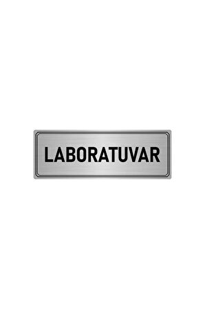 Metal Yönlendirme Levhası, Departman Kapı Isimliği Laboratuvar 5x20 Cm Gümüş Renk