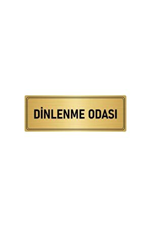 Metal Yönlendirme Levhası, Departman Kapı Isimliği Dinlenme Odası 5x20 Cm Altın Renk