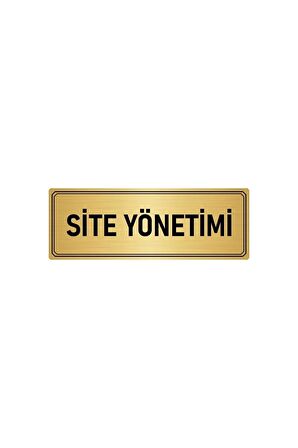 Metal Yönlendirme Levhası, Departman Kapı Isimliği Site Yönetimi 5x20 Cm Altın Renk