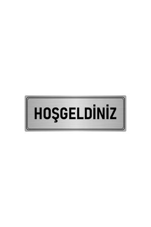 Metal Yönlendirme Levhası, Departman Kapı Isimliği Hoşgeldiniz 5x20 Cm Gümüş Renk