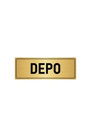 Metal Yönlendirme Levhası, Departman Kapı Isimliği Depo 5x20 Cm Altın Renk
