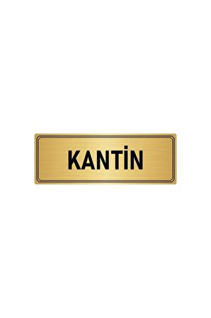 Metal Yönlendirme Levhası, Departman Kapı Isimliği Kantin 5x20 Cm Altın Renk