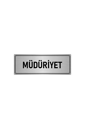 Metal Yönlendirme Levhası, Departman Kapı Isimliği Müdüriyet 5x20 Cm Gümüş Renk