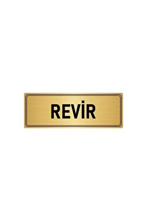 Metal Yönlendirme Levhası, Departman Kapı Isimliği Revir 5x20 Cm Altın Renk