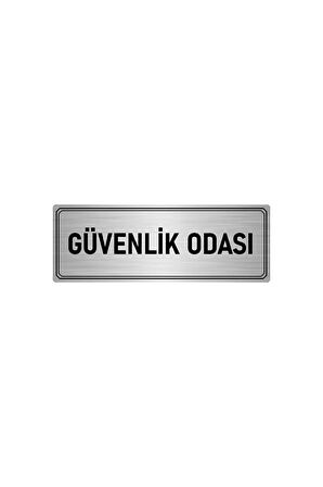 Metal Yönlendirme Levhası, Departman Kapı Isimliği Güvenlik Odası 5x20 Cm Gümüş Renk
