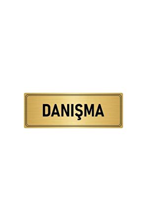 Metal Yönlendirme Levhası, Departman Kapı Isimliği Danışma 5x20 Cm Altın Renk