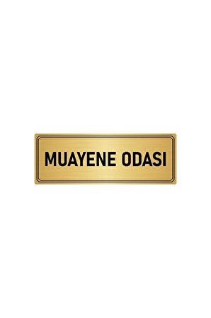 Metal Yönlendirme Levhası, Departman Kapı Isimliği Muayene Odası 5x20 Cm Altın Renk