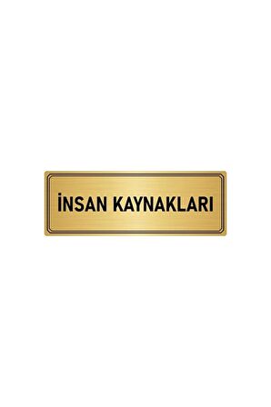 Metal Yönlendirme Levhası, Departman Kapı Isimliği Insan Kaynakalrı 5x20 Cm Altın Renk