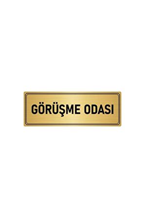 Metal Yönlendirme Levhası, Departman Kapı Isimliği Görüşme Odası 5x20 Cm Altın Renk