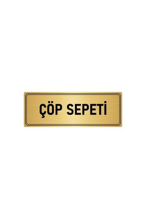 Metal Yönlendirme Levhası, Departman Kapı Isimliği Çöp Sepeti 5x20 Cm Altın Renk