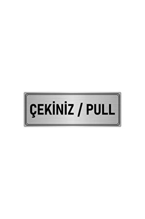 Metal Yönlendirme Levhası, Departman Kapı Isimliği Çekiniz/pull 5x20 Cm Gümüş Renk