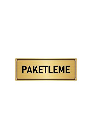 Metal Yönlendirme Levhası, Departman Kapı Isimliği Paketleme 5x20 Cm Altın Renk
