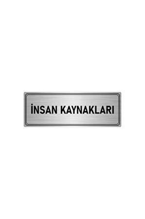 Metal Yönlendirme Levhası, Departman Kapı Isimliği Insan Kaynakları 5x20 Cm Gümüş Renk