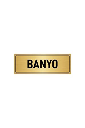 Metal Yönlendirme Levhası, Departman Kapı Isimliği Banyo 5x20 Cm Altın Renk