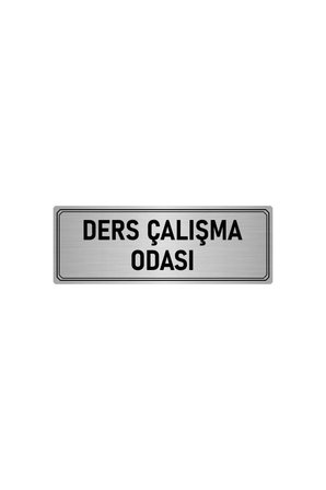 Metal Yönlendirme Levhası, Departman Kapı Isimliği Ders Çalışma O 5x20 Cm Gümüş Renk