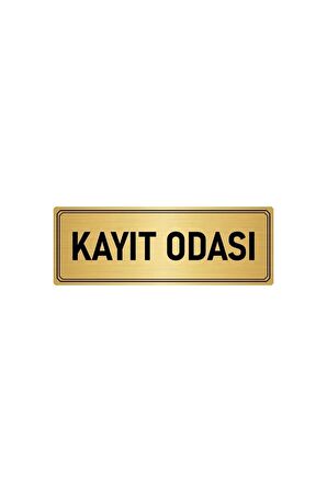 Metal Yönlendirme Levhası, Departman Kapı Isimliği Kayıt Odası 5x20 Cm Altın Renk